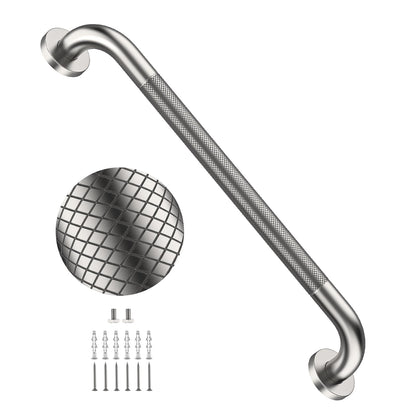 2 Pack 24 Inch Polished Chrome Anti Slip Knurled Shower Grab Bar