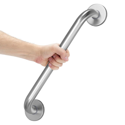 AmazerBath Shower Grab Bars for Seniors Anti Slip, Bath Safety Grab Bar for Needy, Stainless Steel Bathroom Safety Grab Bars, Thickened Bar Bigger Base Holds 500LBS, 16" L x 1.25" D, Brushed Nickel