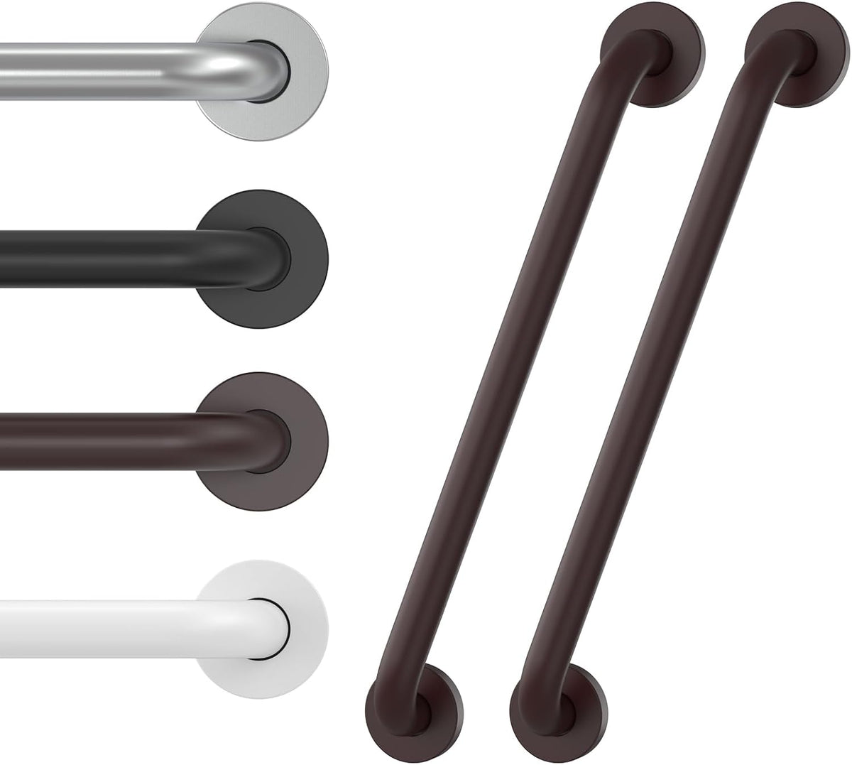 2 Pack 16 Inch Grab Bars for Wall Oil Brown