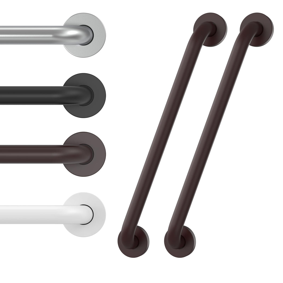 2 Pack 16 Inch Grab Bars for Wall Oil Brown