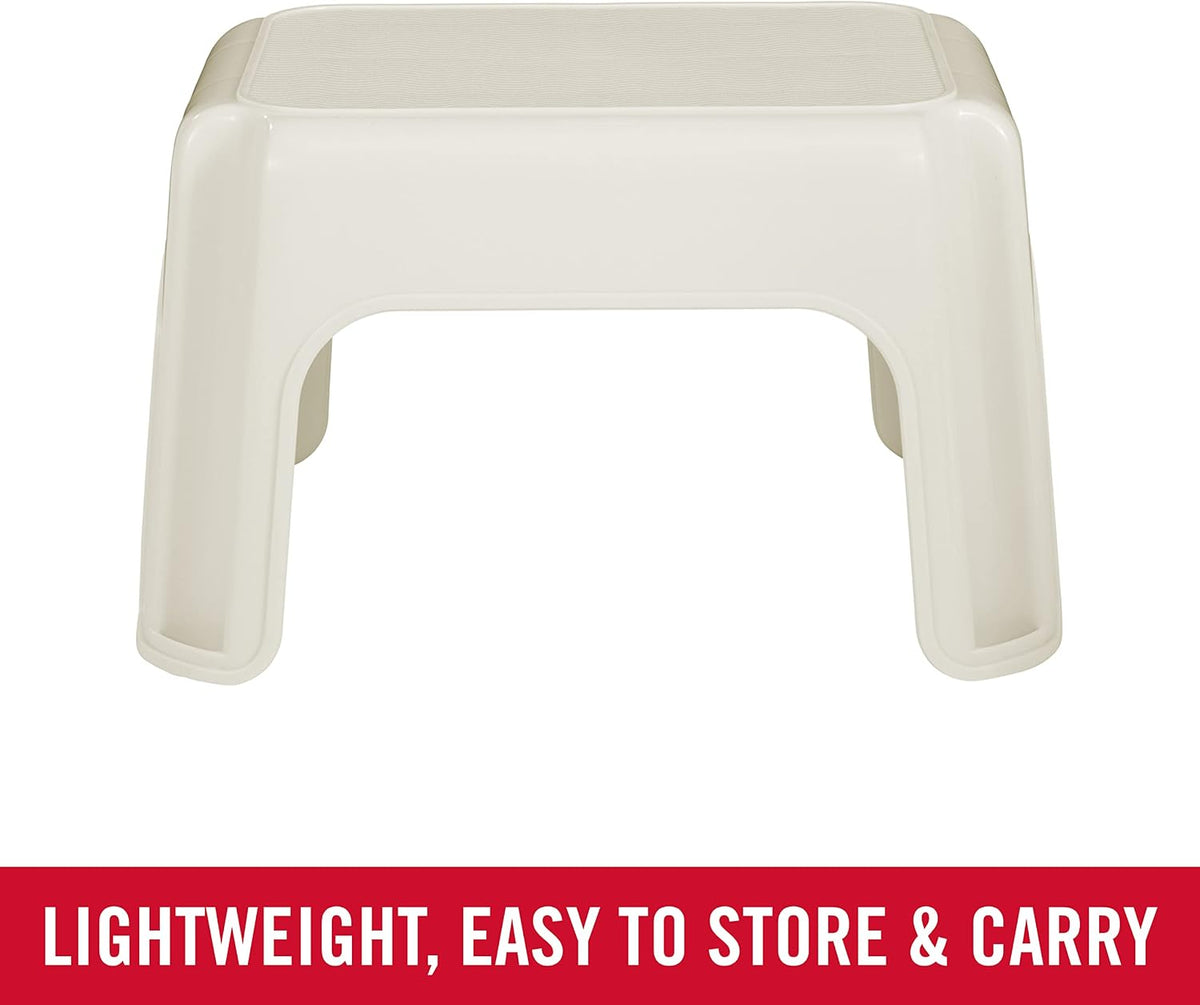 Rubbermaid Roughneck Step-Stool, Bisque, Lightweight, Holds up to 300 pounds, Ideal for Kitchen-Bath, Skid-Resistant