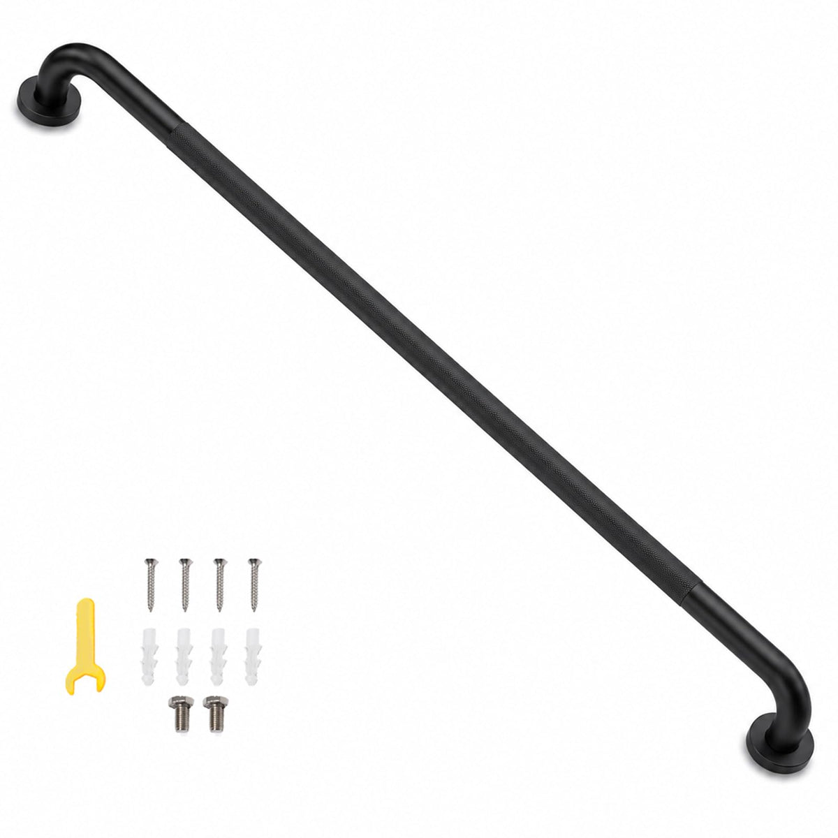36 Inch Shower Grab Bar, Bathroom Grab Bar Handle with Anti-Slip Knurled Grip, Stainless Steel Bath Balance Bar, 1.25" Diameter Bath Safety Bar Support for Seniors Elderly Pregnant, Brushed Nickel
