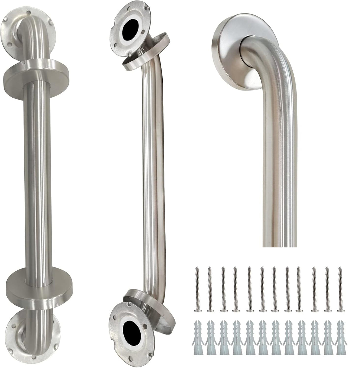 16 Inch Brushed Nickel Grab Bar for Bathroom, 2 Pack
