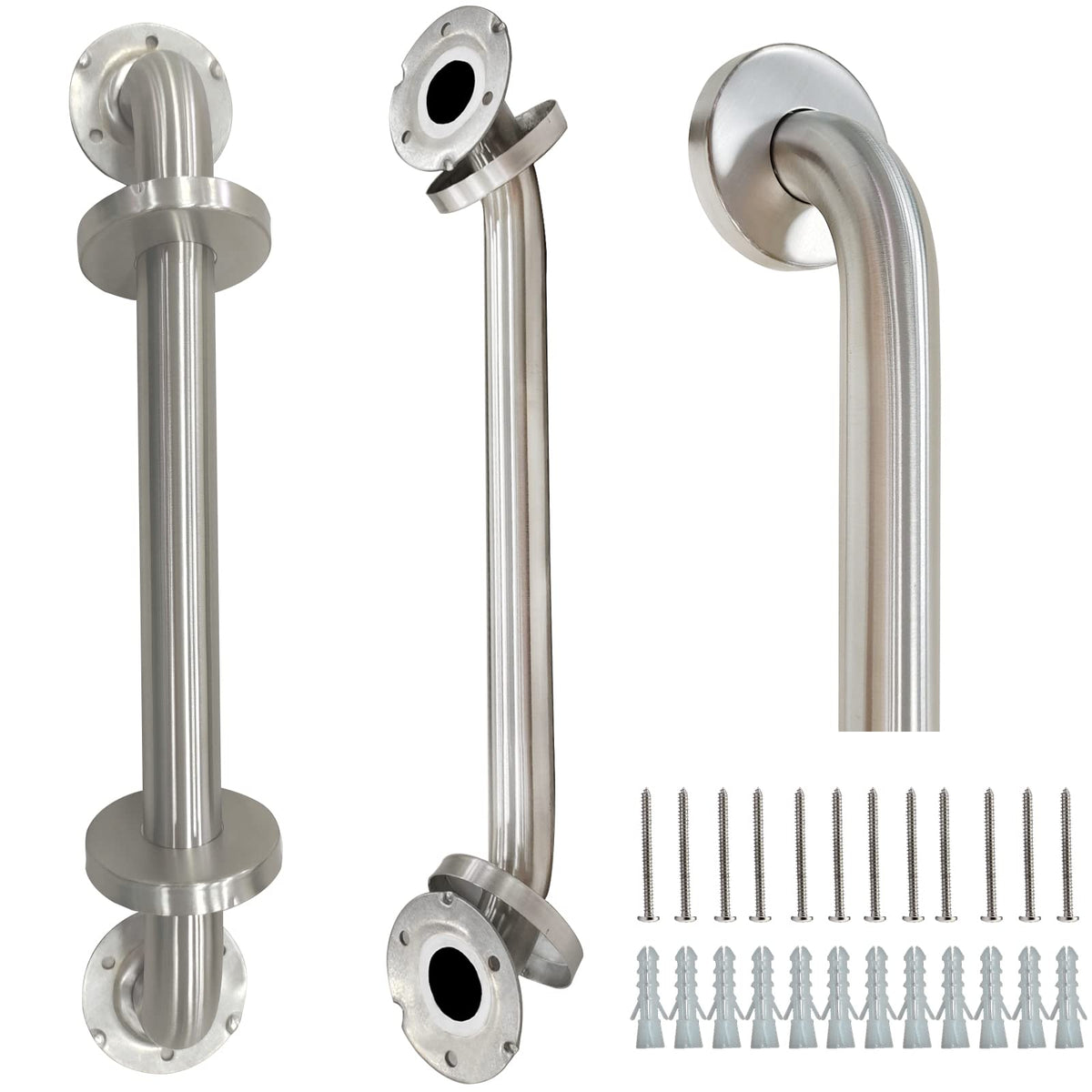 16 Inch Brushed Nickel Grab Bar for Bathroom, 2 Pack