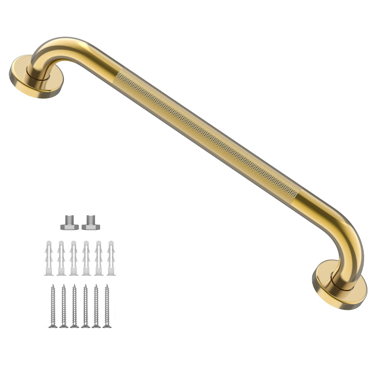 Black Knurled Grab Bar 36 Inch, Safety Shower Handrail for Senior