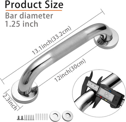 12 Inch 1.25" Diameter Anti-Slip Shower Grab Bar