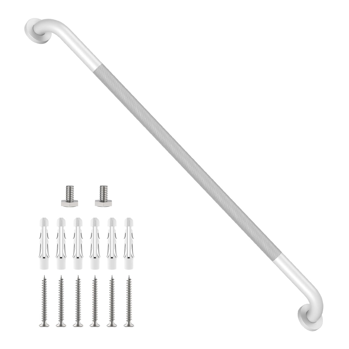 ZUEXT 2 Pack 16 Inch Chrome Anti Slip Shower Grab Bar with Knurled Grip