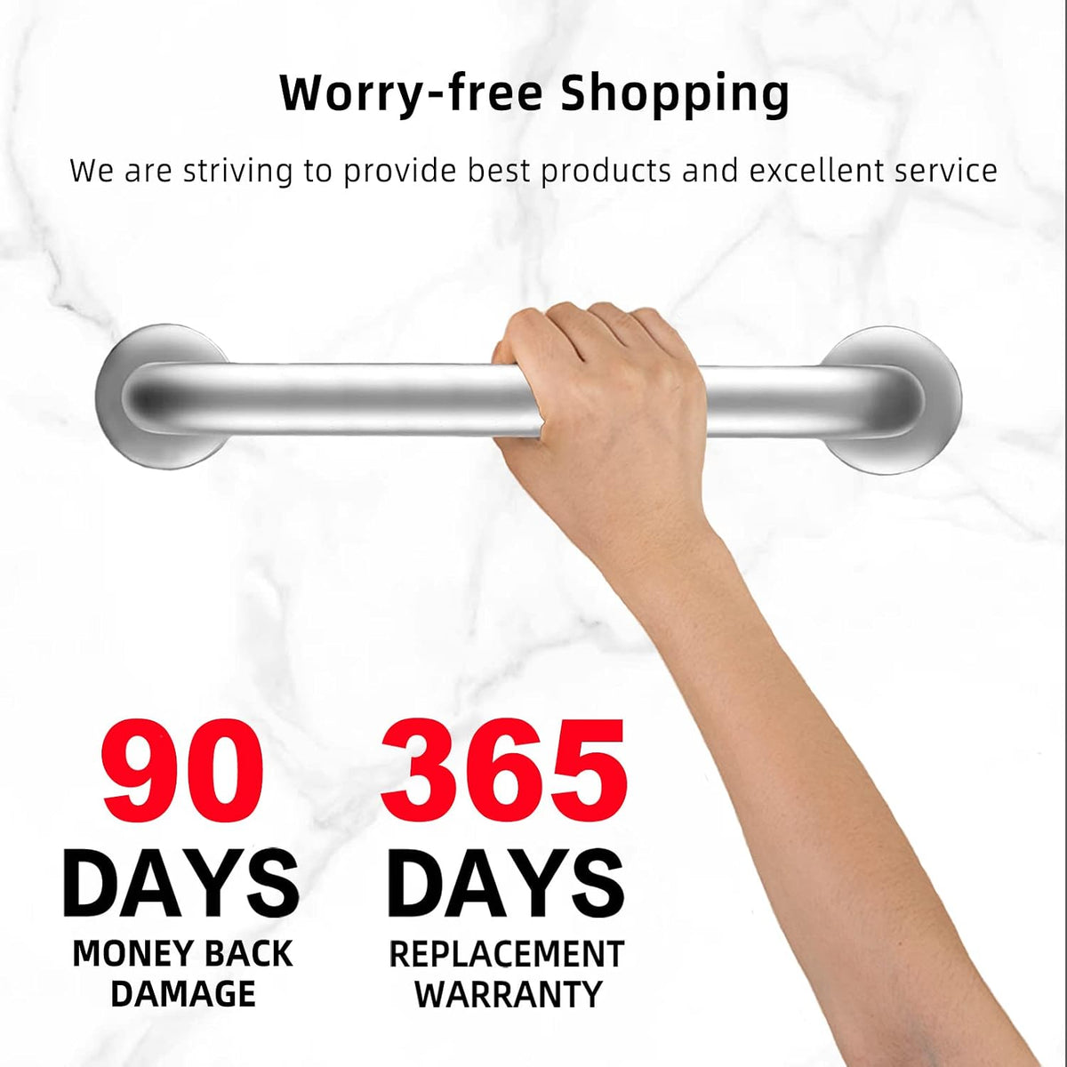 Shower Grab Bars Brushed Nickel 18" x 1 1/4", Stainless Steel Bathroom Handicap Grab Bars for Bathtubs and Showers, Concealed Screw Shower Handle Safety Bars for Elderly, Pregnant, Children