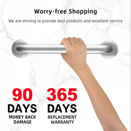 Shower Grab Bars Brushed Nickel 18" x 1 1/4", Stainless Steel Bathroom Handicap Grab Bars for Bathtubs and Showers, Concealed Screw Shower Handle Safety Bars for Elderly, Pregnant, Children