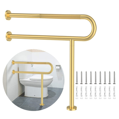 Toilet Support Rail 24x28 Inch, Munzong Anti-Slip Chrome Handicap Grab Bar
