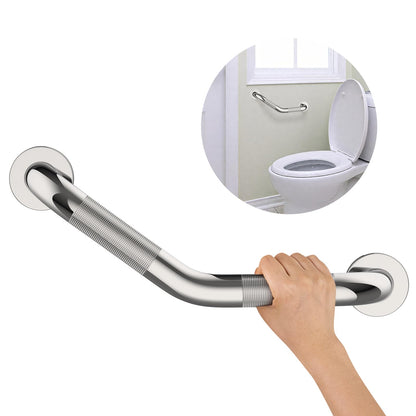 16 Inch Angled Shower Grab Bar, Munzong Brushed Nickel Bathroom Grab Bar