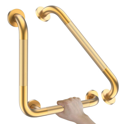 16x16 Inch Anti Slip Angled Shower Grab Bars, Brushed Nickel Grab Rail