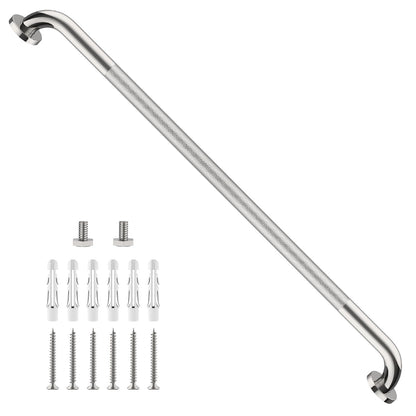 2 Pack 24 Inch Polished Chrome Anti Slip Knurled Shower Grab Bar