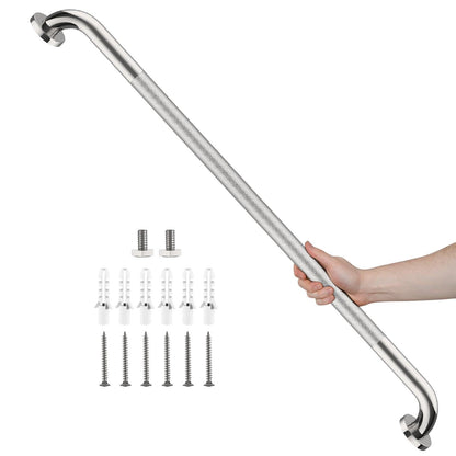 Black Knurled Grab Bar 36 Inch, Safety Shower Handrail for Senior