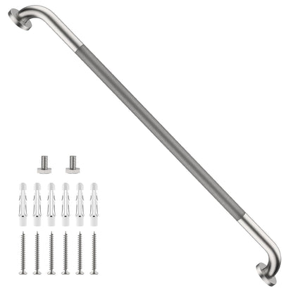 2 Pack 24 Inch Polished Chrome Anti Slip Knurled Shower Grab Bar