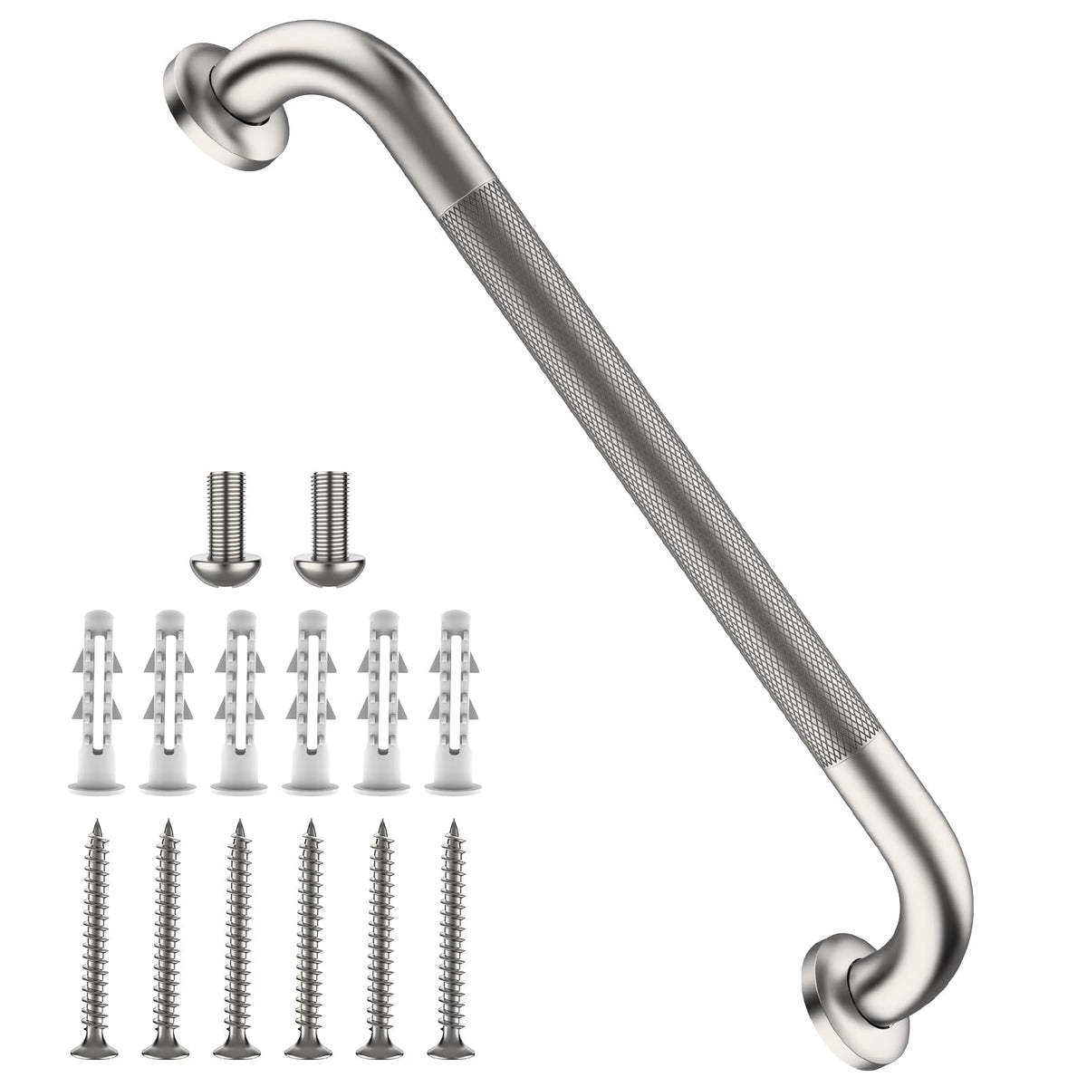Shower Grab Bar 16 Inch, Brushed Nickel Bathroom Safety Grab Bar