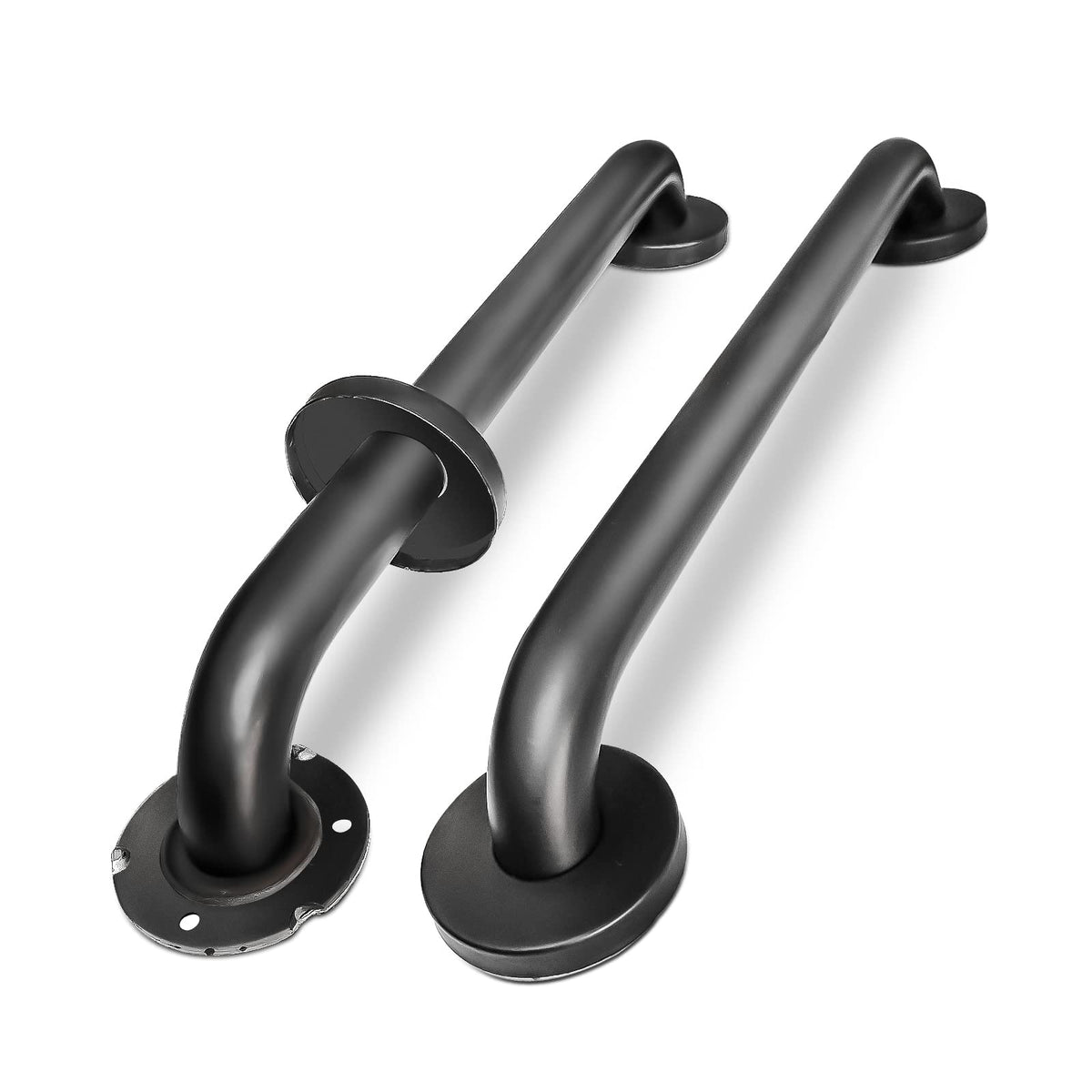 24 Inch Knurled Matte Black Grab Bar for Shower, 2 Pack