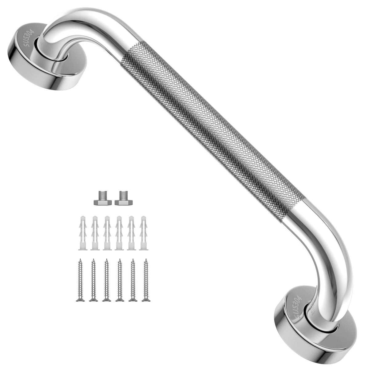 Safety Grab Bar 12 Inch, Wall Mounted Handicap Bars