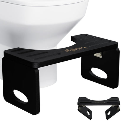 Beinilai Foldable Toilet Stool,7 Inches Bamboo Poop Stool for Bathroom