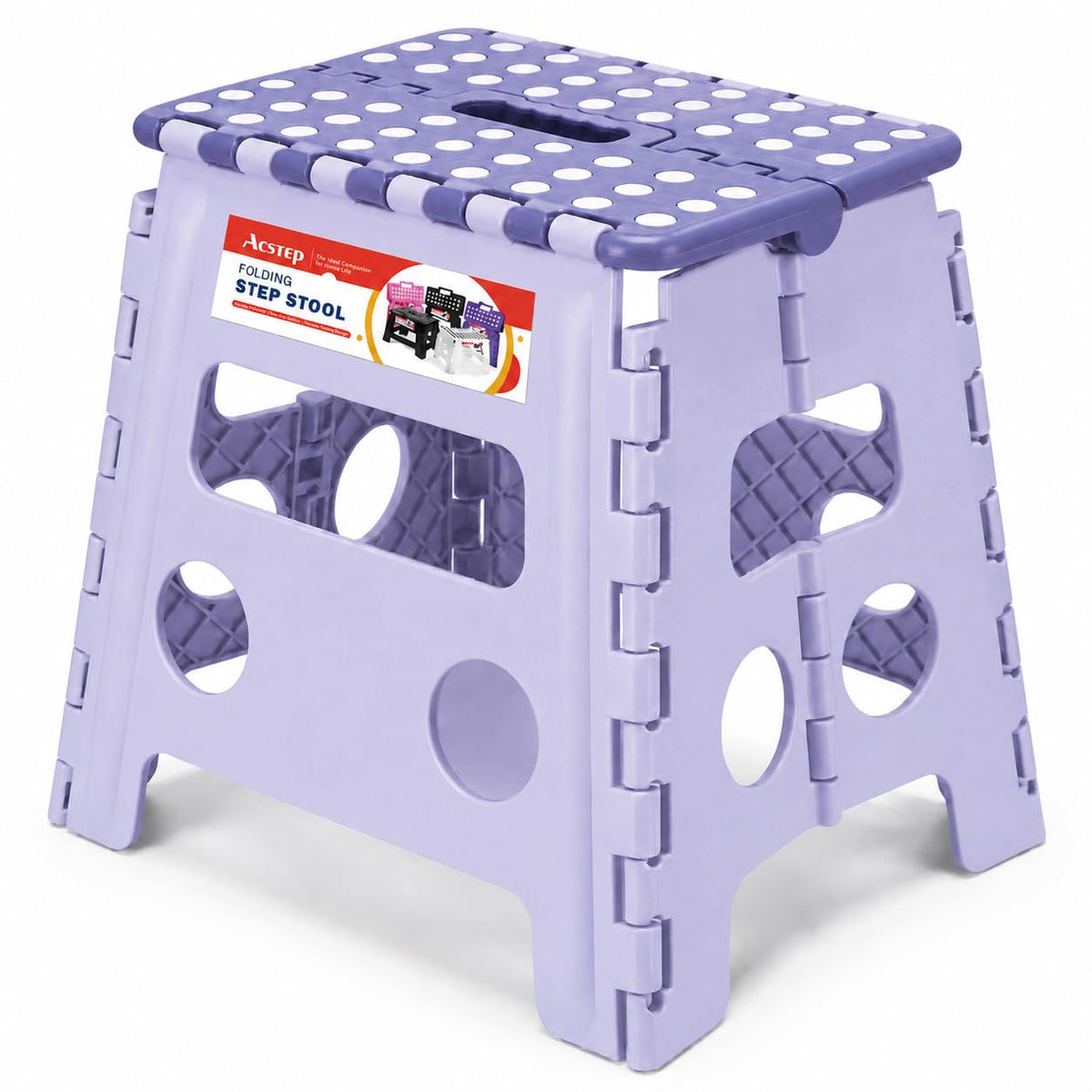 ACSTEP Folding Step Stool 9 Inch, Non-Slip Foldable Stools for Kids, Black