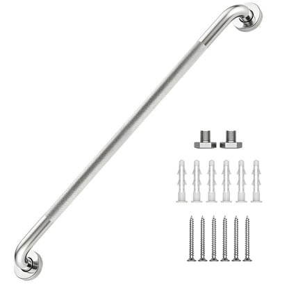 16 Inch Grab Bars 1.25" Dia,2 Pack Brushed Nickel 304 Stainless Steel Bathroom Grab Bar,Anti Slip Knurled Safety Bar,Wall Mount Handicap Grab Bars,Support Handrail for Seniors Elderly Injury