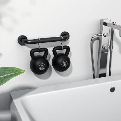 Anti-Slip Black Grab Bar 12 Inch, Grab Bar for Bathtub and Shower