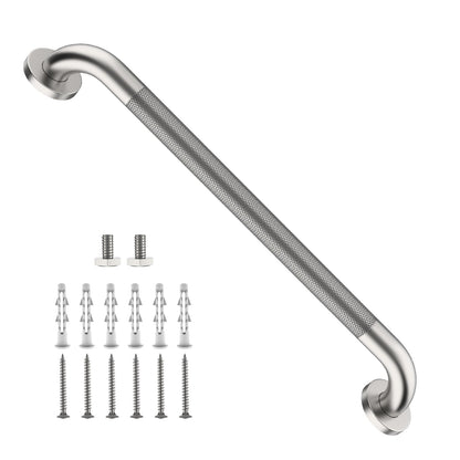 ZUEXT 2 Pack 16 Inch Chrome Anti Slip Shower Grab Bar with Knurled Grip