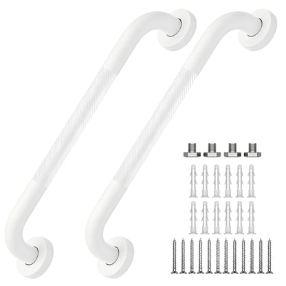 16 Inch Grab Bars 1.25" Dia,2 Pack Brushed Nickel 304 Stainless Steel Bathroom Grab Bar,Anti Slip Knurled Safety Bar,Wall Mount Handicap Grab Bars,Support Handrail for Seniors Elderly Injury