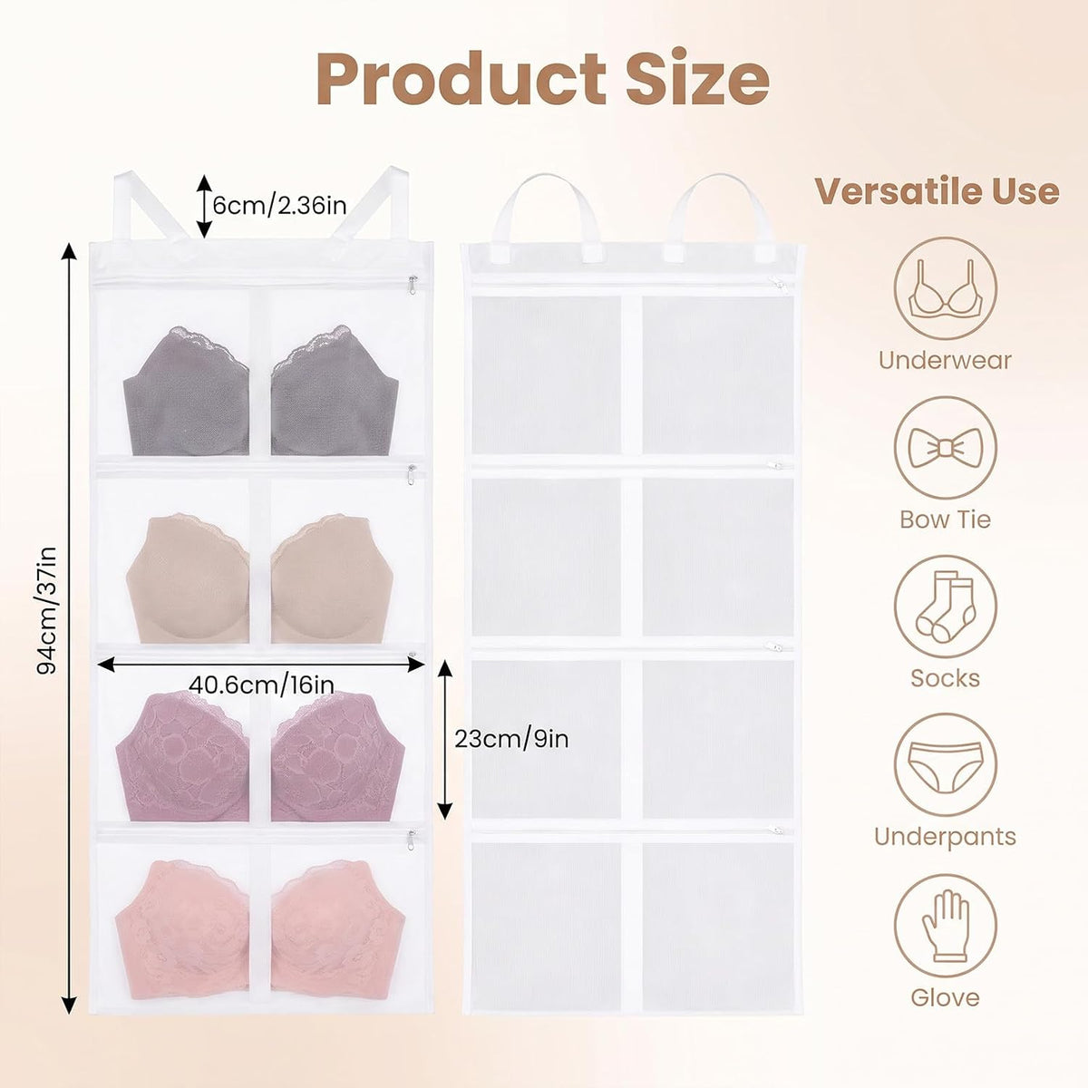 3 Pack Laundry Bra Washing Bags with Zipper