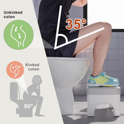 Squatting Toilet Stool, Poop Stool Squat Adult, 7" Potty Stool for Bathroom