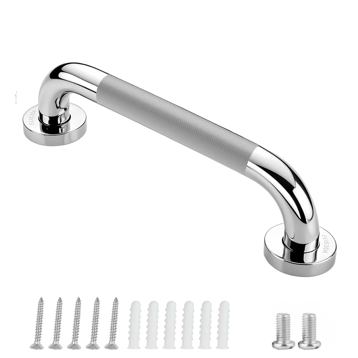 Grab Bars for Shower, 16 Inch Anti Slip Shower Handles for Senior, Safety Bathroom Shower Grab Bar, 304 Stainless Steel Handicap Grab Bars, Elderly Bathtub and Toilet Assist