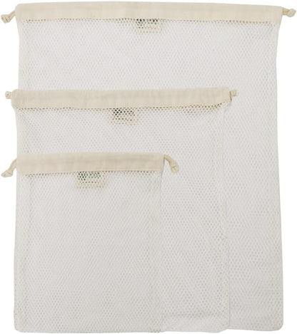 Simple Ecology Organic Cotton Mesh Laundry Bag – Set of 3 (L,M,S)