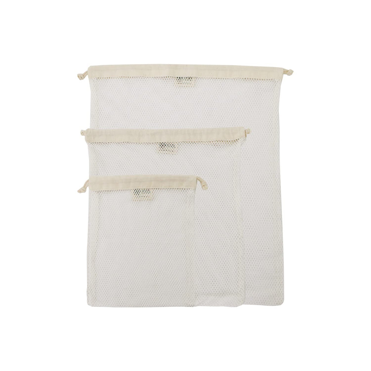 Simple Ecology Organic Cotton Mesh Laundry Bag – Set of 3 (L,M,S)