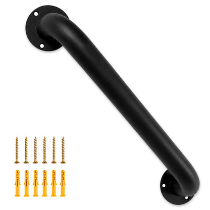 12 Inch Black Metal Wall Mount Stair Handrail Grab Bar 1Pack