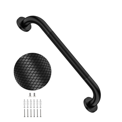 2 Pack 24 Inch Polished Chrome Anti Slip Knurled Shower Grab Bar