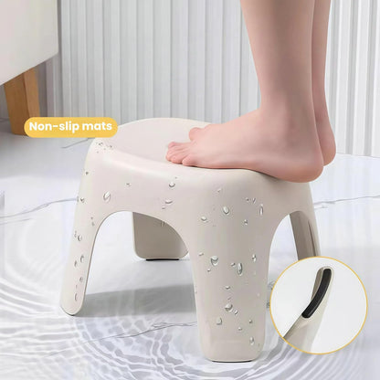 Plastic Step Stool, Heavy-Duty ABS Bathroom Shower Stool, Non-Slip Bath Seat with Rubber Pads, 12.2x9.25x7.68 Inch,
