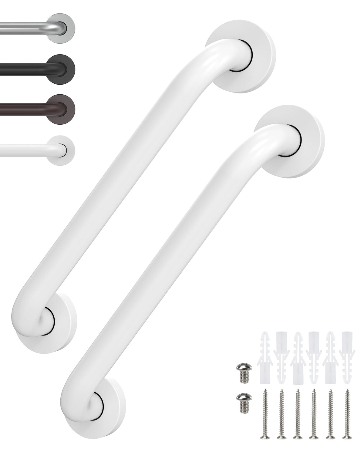 2 Pack 16 Inch Grab Bars for Wall Oil Brown