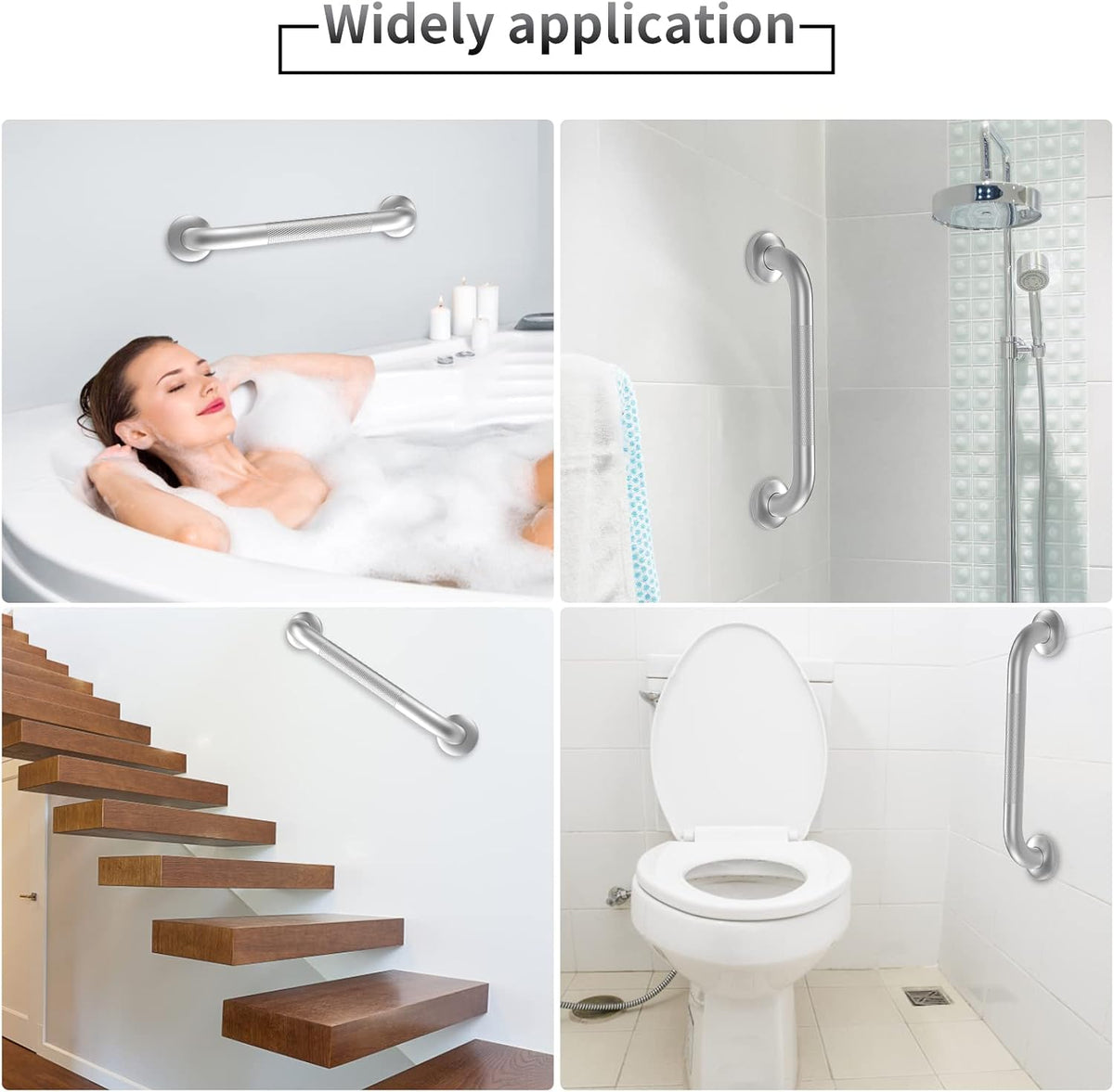 2 Pack 24 Inch Grab Bars for Bathtubs and Showers, Anti Slip Grab Bars Safe