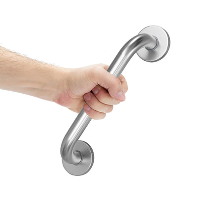 AmazerBath Shower Grab Bars for Seniors Anti Slip, Bath Safety Grab Bar for Needy, Stainless Steel Bathroom Safety Grab Bars, Thickened Bar Bigger Base Holds 500LBS, 16" L x 1.25" D, Brushed Nickel