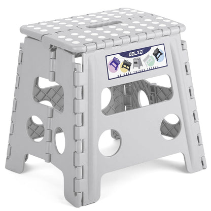 Delxo Folding Step Stool 13 Inch,300 Lbs Step Stool for Adults Black