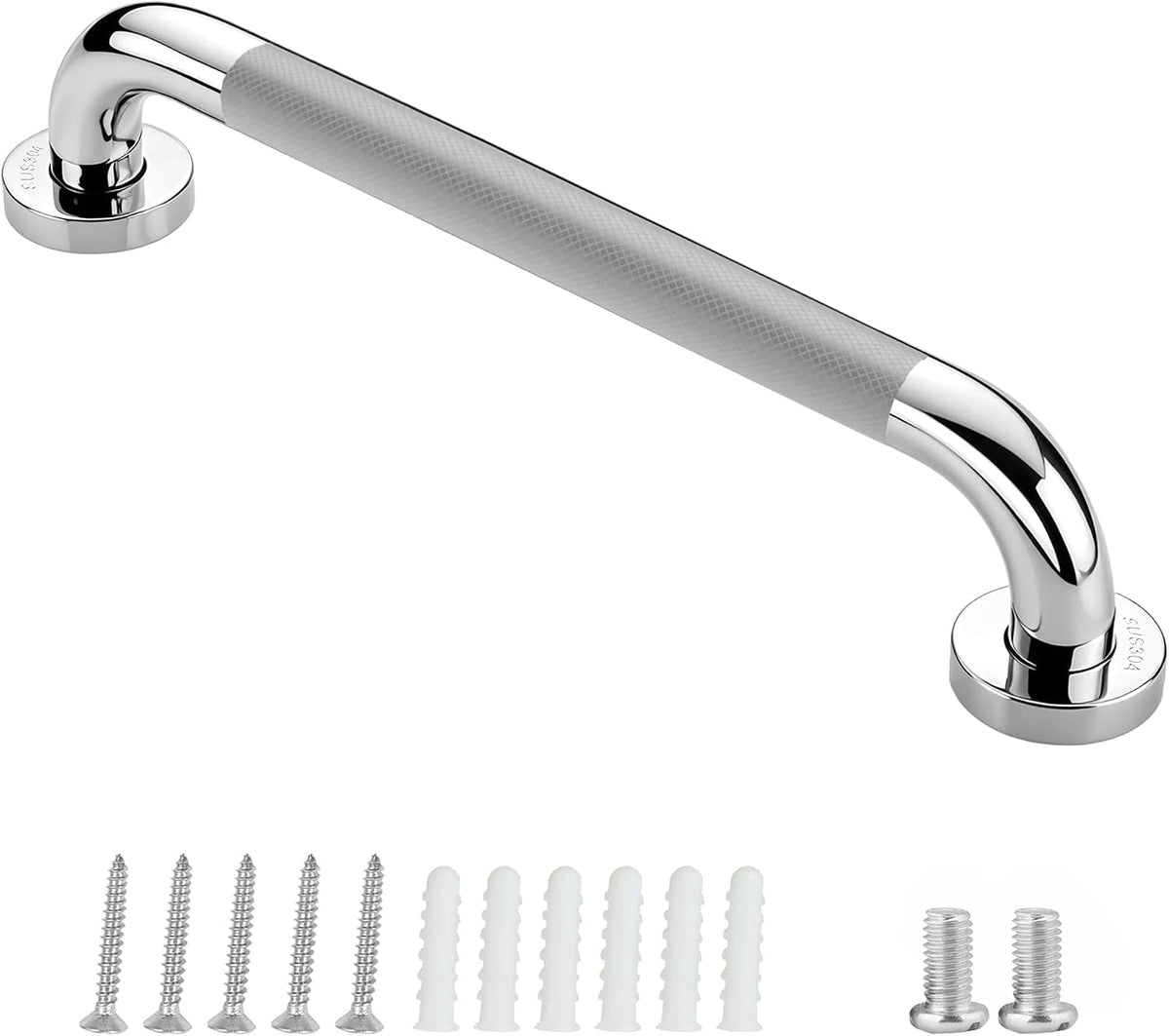 Grab Bars for Shower, 16 Inch Anti Slip Shower Handles for Senior, Safety Bathroom Shower Grab Bar, 304 Stainless Steel Handicap Grab Bars, Elderly Bathtub and Toilet Assist