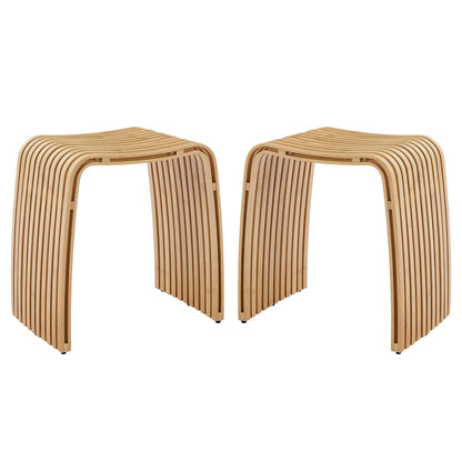 Bamboo Shower Bench, Waterproof Non-Slip Bath Stool,Sturdy Stable