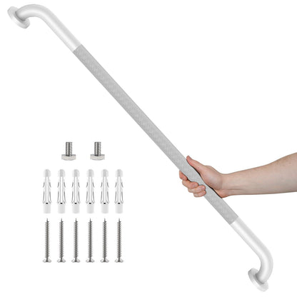 Black Knurled Grab Bar 36 Inch, Safety Shower Handrail for Senior