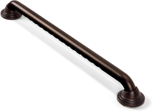 Seachrome 16 inch Finger Grip Grab Bar for Bathroom, Curl Grip, ADA Safety Grip Assist Shower Rail for Elderly and Seniors, Stainless Steel, Oil Rubbed Bronze