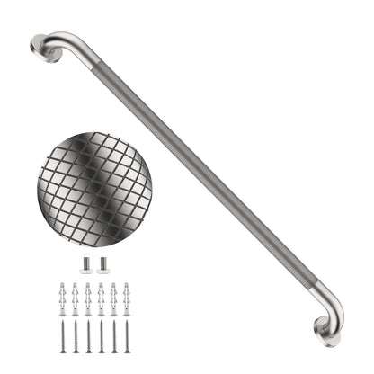 2 Pack 24 Inch Polished Chrome Anti Slip Knurled Shower Grab Bar