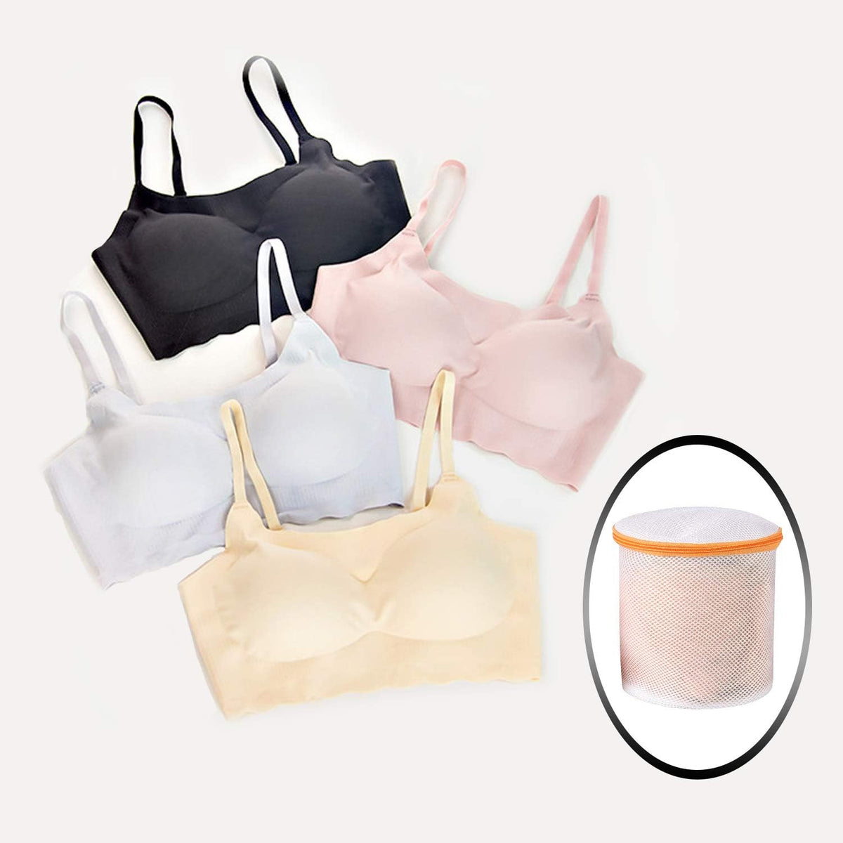 BAGAIL Laundry Bags Mesh Wash Bag for Intimates Lingerie and Delicates,4Pcs(Bra Wash Bag,6×6inch+7×7inch)