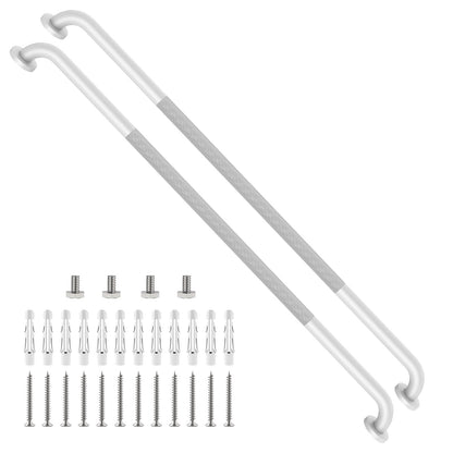 ZUEXT 2 Pack 16 Inch Chrome Anti Slip Shower Grab Bar with Knurled Grip