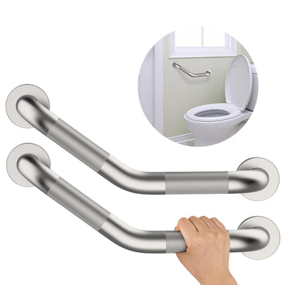 16 Inch Angled Shower Grab Bar, Munzong Brushed Nickel Bathroom Grab Bar