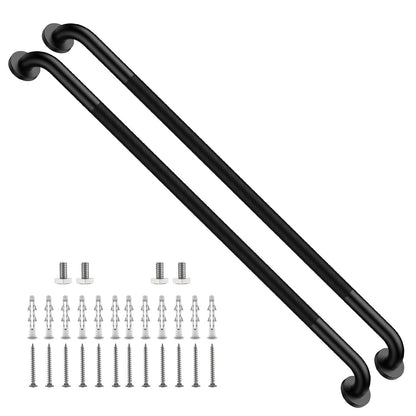 ZUEXT 2 Pack 16 Inch Chrome Anti Slip Shower Grab Bar with Knurled Grip