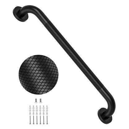 2 Pack 24 Inch Polished Chrome Anti Slip Knurled Shower Grab Bar